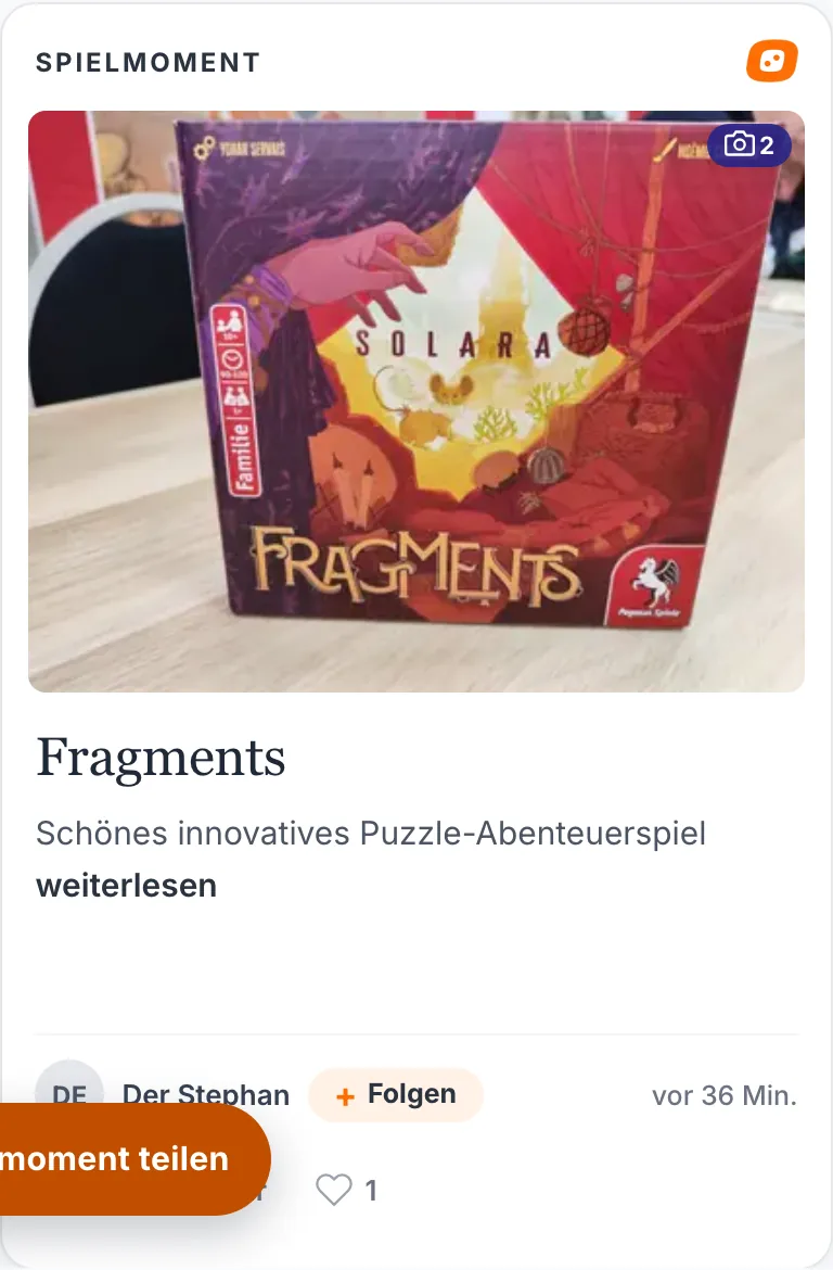 Eine Beitragskarte im Detail