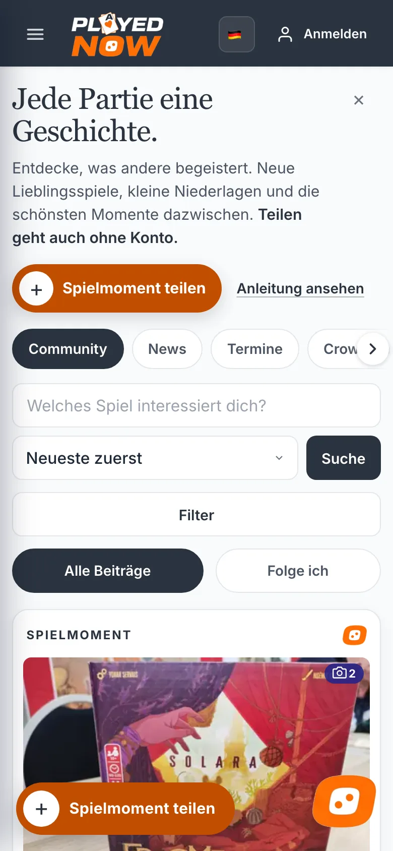 playednow.com auf dem Smartphone