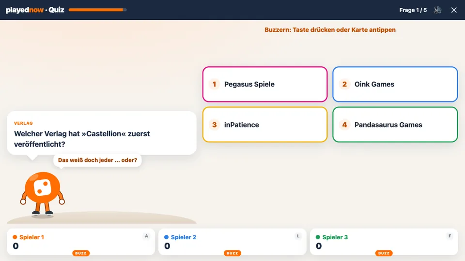 Zwei fragt – das Brettspiel-Quiz – Запитання у бульбашці