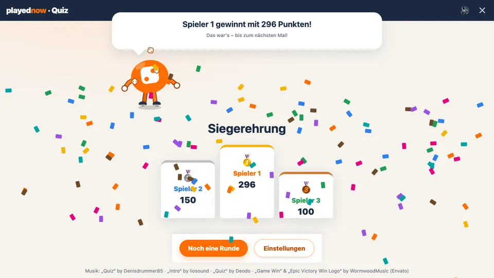 Zwei fragt – das Brettspiel-Quiz – П’єдестал переможців
